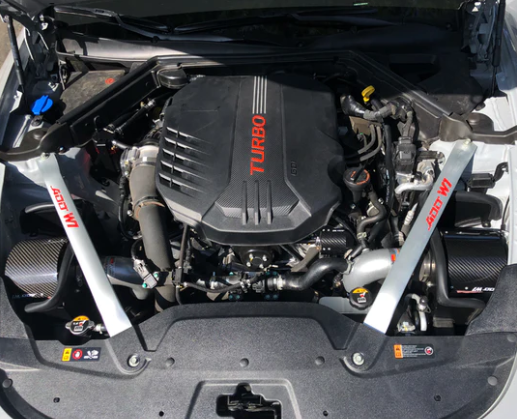 Air Filter Carbon Fiber Heat shield Cover for K&N Typhoon Intake - 2018+ Kia Stinger 3.3T