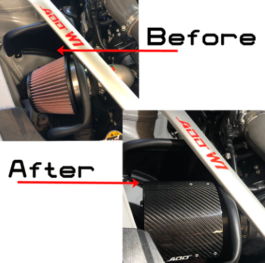 Air Filter Carbon Fiber Heat shield Cover for K&N Typhoon Intake - 2018+ Kia Stinger 3.3T